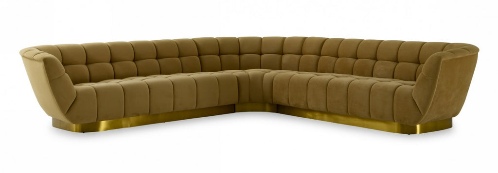 Danby Tufted Mustard Fabric Sectional