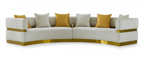 Kia Glam Beige Curved Sectional