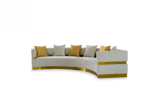 Kia Glam Beige Curved Sectional