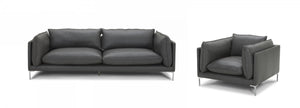 Harland Modern Leather Living Room Collection in Grey or White