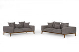 Corinne Grey Fabric Living Room Collection