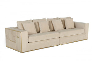 Mobley Oversized Velvet Sofa in Beige or Navy