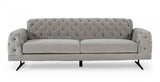 Sarina Modern Grey Velvet Tufted Sofa