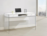 Debbie Writing Desk with Glass Legs in 2 Finishes