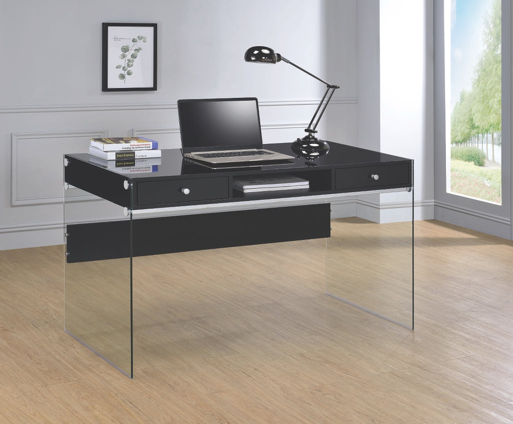 Debbie Writing Desk with Glass Legs in 3 Finishes