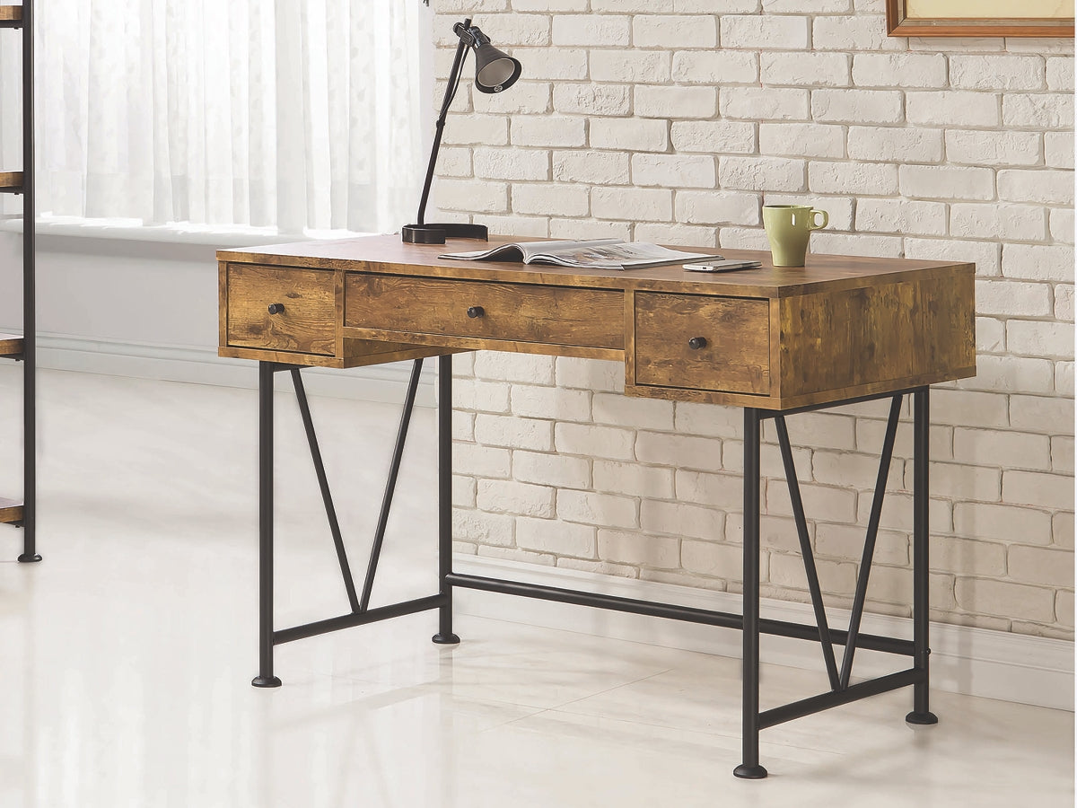 Analise Industrial Writing Desk in Nutmeg