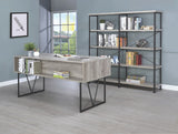 Analise Industrial Writing Desk with Open Shelf in 2 Finishes