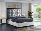 Talman White Velvet Upholstered Bed