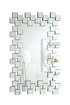 Contemporary Staggered Tiles Wall Mirror