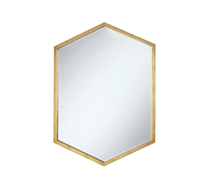 Hexagon Gold Frame Wall Mirror