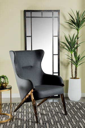 Brushed Bronze Accent Chair in Cream or Slate