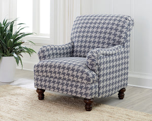 Houndstooth Patterned Accent Chair in Grey or Blue