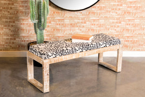 White Distressed Accent Bench