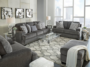 Carbon Chenille Living Room Collection
