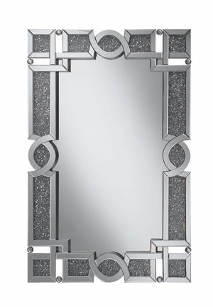 Interlocking Wall Mirror with Silver Beads