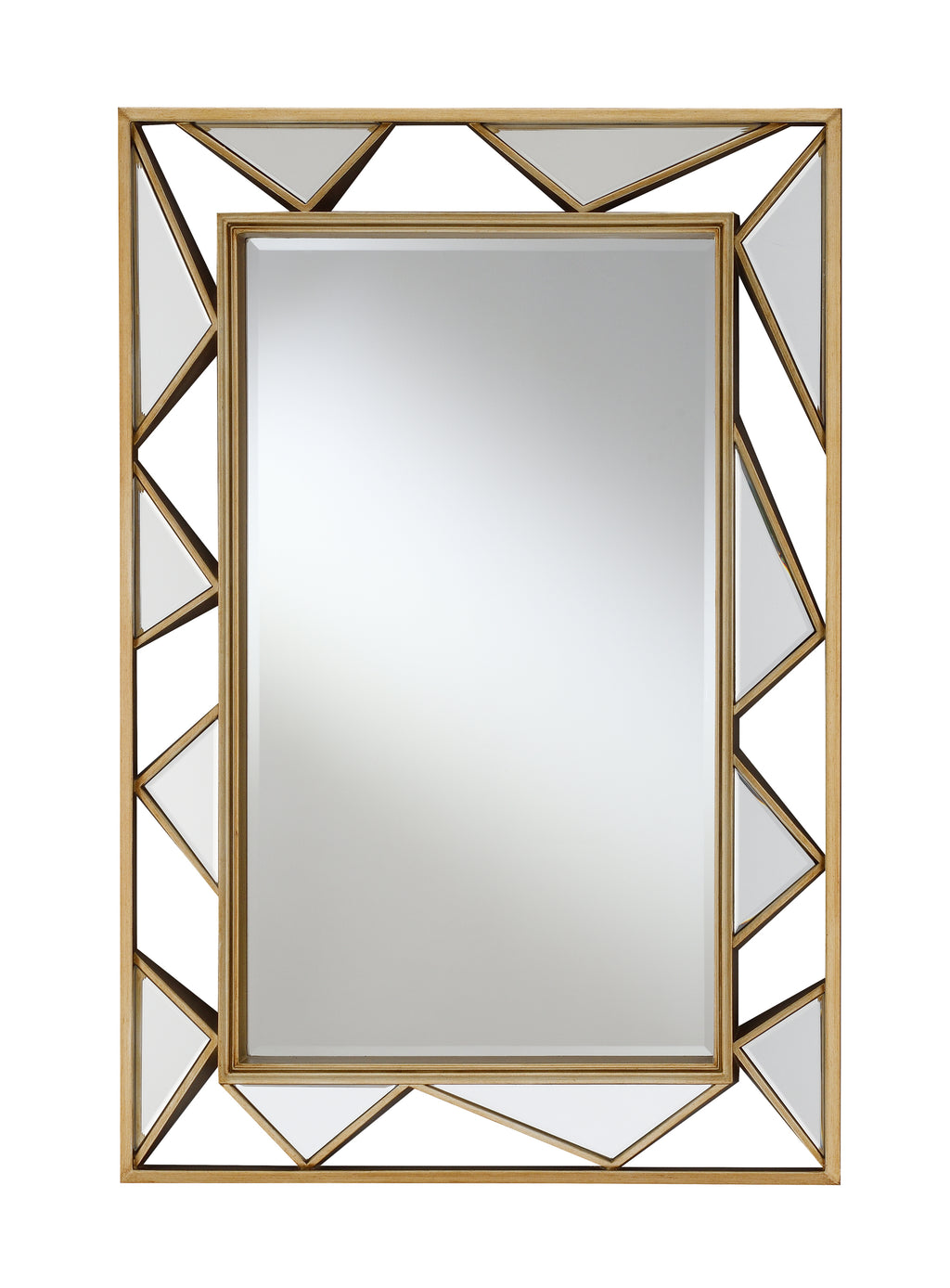 Antique Gold Geometric Wall Mirror
