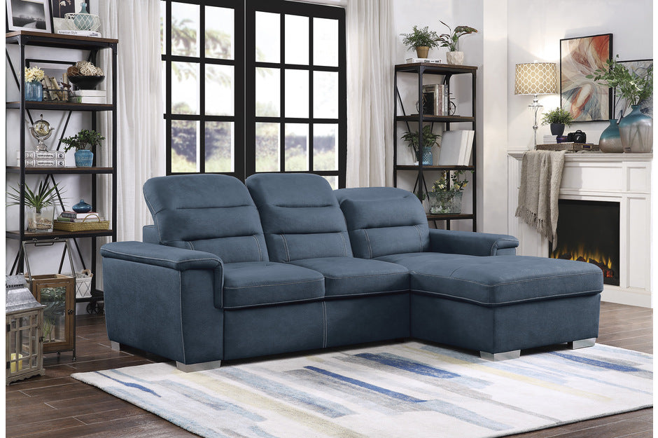 Alfonso Fabric Sleeper Sectional in 4 Color Options