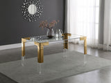 Cassidy Acrylic Dining Table in Chrome or Gold