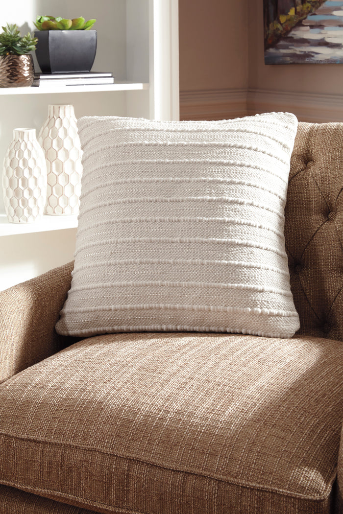 Cream Handwoven with Stripes Accent Pillow