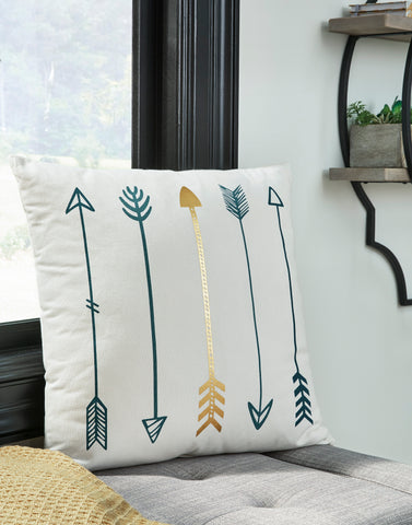 Teal/Gold Arrow Accent Pillow