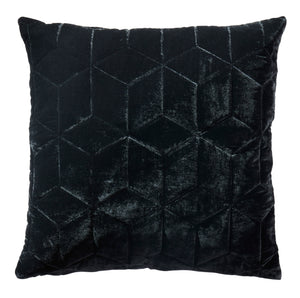 Black Velvet Geometric Design Accent Pillow