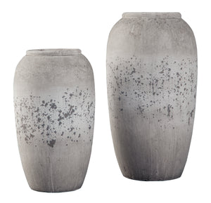 Weathered Ceramic 2 Piece Vase Set