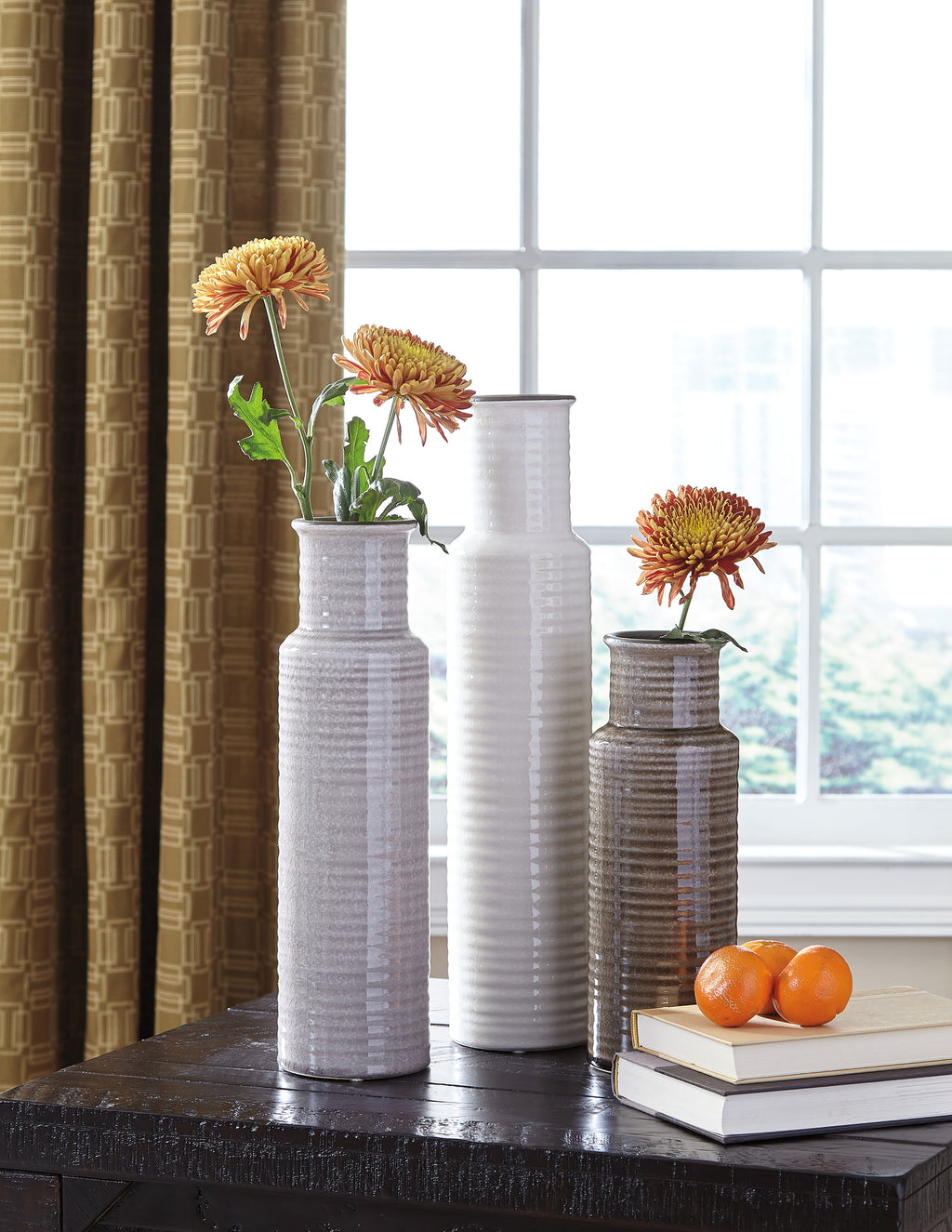 Trio Neutral Colors Ceramic Vase Set