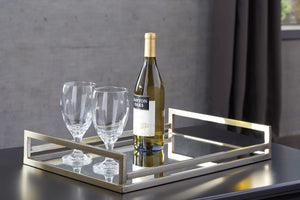 Mirrored Glass Accent Tray