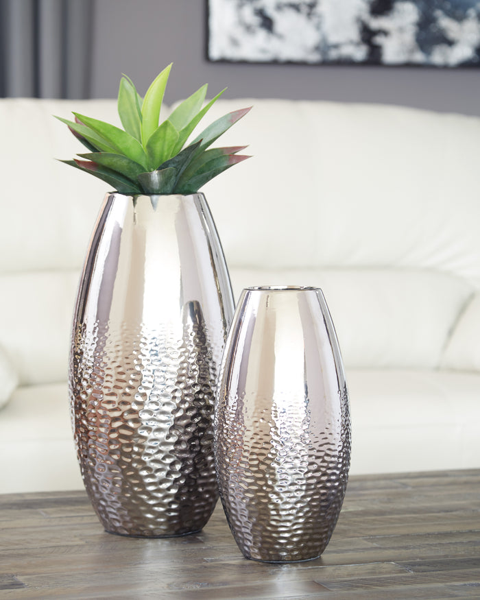 Contemporary Silver Vase Set