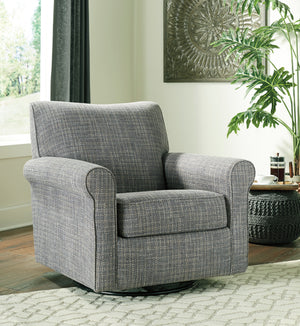 Ash Swivel Accent Chair with Rolled Arms