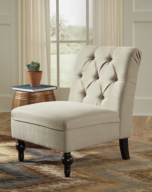 Traditional Oatmeal Armless Accent Chair