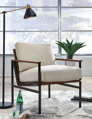 Ivory Industrial Accent Chair