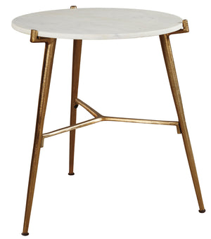 White Marble Accent Table with Tripod Legs