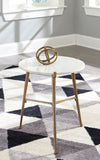 White Marble Accent Table with Tripod Legs