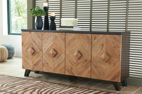 Diamond Pattern Dual Tone Accent Cabinet