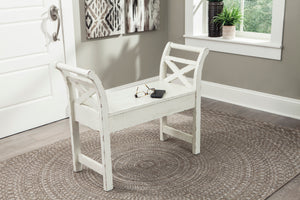 Herman Storage Accent Bench in Blue or White