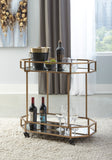 Mirrored and Gold Metal Bar Cart