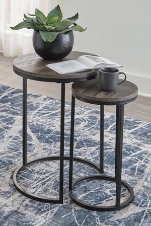 Round Grey Washed Accent Nesting Tables