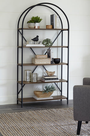 Industrial Bookcase with Distressed Shelves