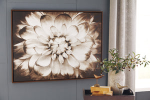 Blooming Flower in Sepia Canvas Wall Art