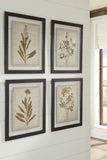 Glass Botanical Design 4 Piece Wall Art Set