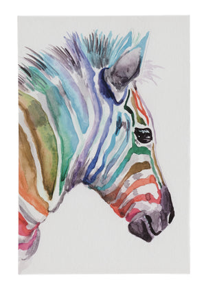 Multicolored Zebra Canvas Wall Art