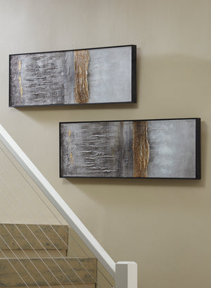 Hand Painted Abstract 2 Piece Wall Art Set