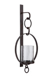 Dark Bronze Wall Sconce with Candle Holder