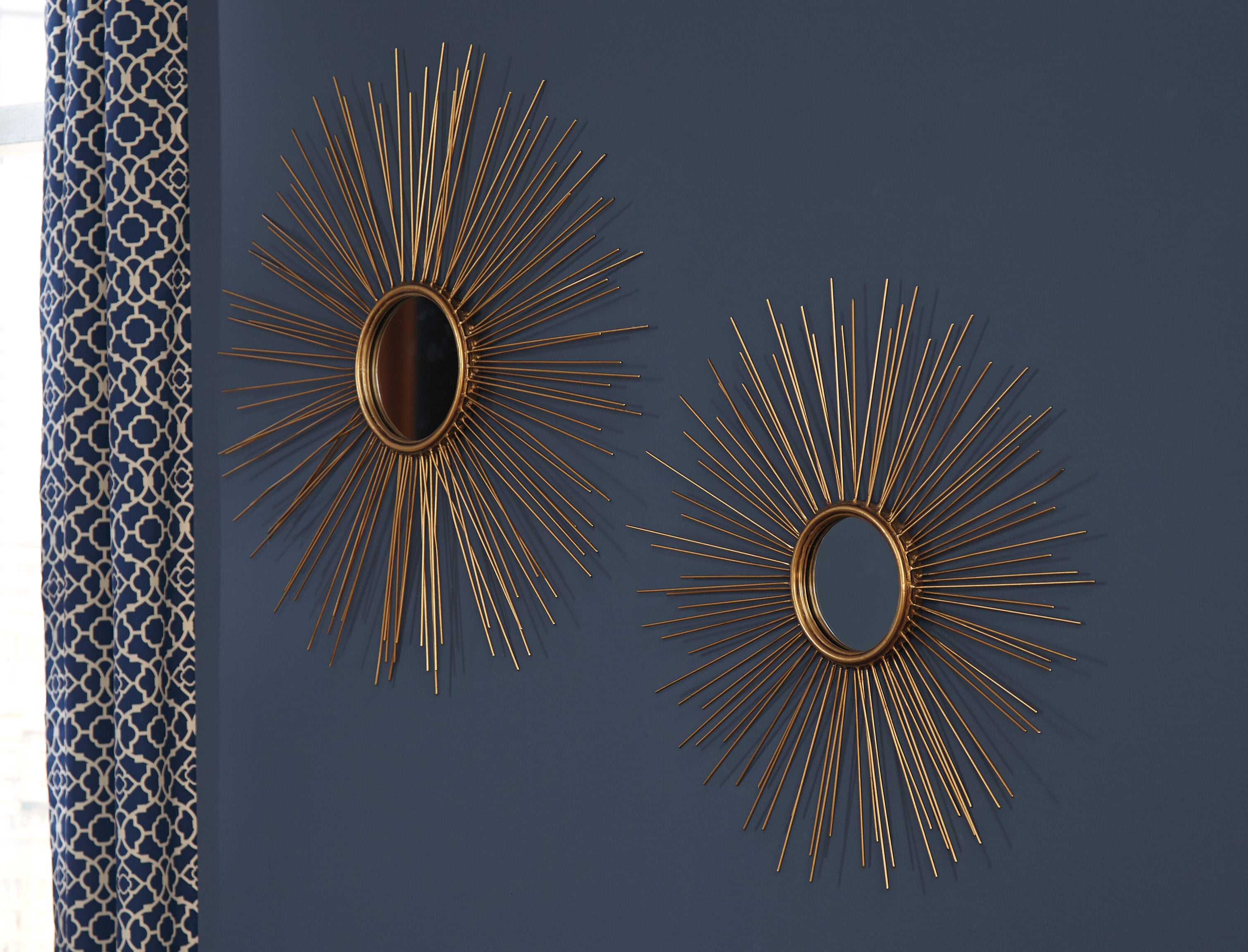 Antique Gold Sunburst Accent Wall Mirrors