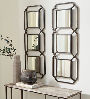 Stacked Geometric Accent Wall Mirror