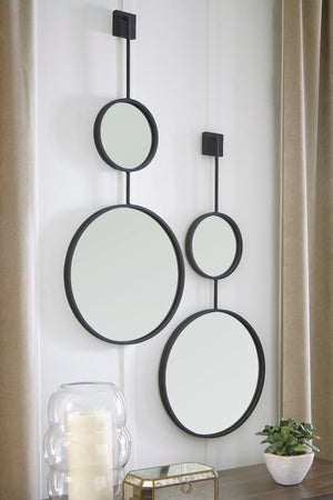 Textured Black Metal Accent Wall Mirror