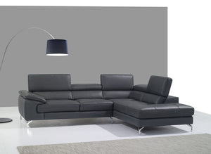 Stacy Leather Sectional with Adjustable Headrests