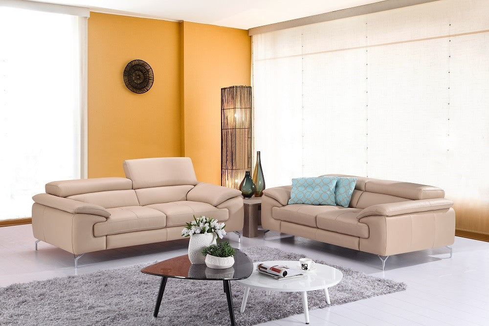 Andy Leather Living Room Collection in 5 Color Options