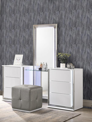 Ashley White Lacquered Bedroom Collection